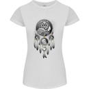 Bring the Nightmare Tribal Owl Skull Gothic Womens Petite Cut T-Shirt White