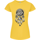 Bring the Nightmare Tribal Owl Skull Gothic Womens Petite Cut T-Shirt Yellow