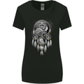 Bring the Nightmare Tribal Owl Skull Gothic Womens Wider Cut T-Shirt Black