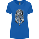 Bring the Nightmare Tribal Owl Skull Gothic Womens Wider Cut T-Shirt Royal Blue