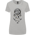 Bring the Nightmare Tribal Owl Skull Gothic Womens Wider Cut T-Shirt Sports Grey