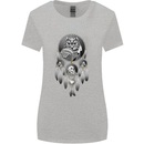 Bring the Nightmare Tribal Owl Skull Gothic Womens Wider Cut T-Shirt Sports Grey