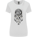 Bring the Nightmare Tribal Owl Skull Gothic Womens Wider Cut T-Shirt White