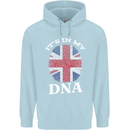Britain Its in My DNA Funny Union Jack Flag Childrens Kids Hoodie Light Blue