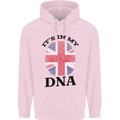 Britain Its in My DNA Funny Union Jack Flag Childrens Kids Hoodie Light Pink
