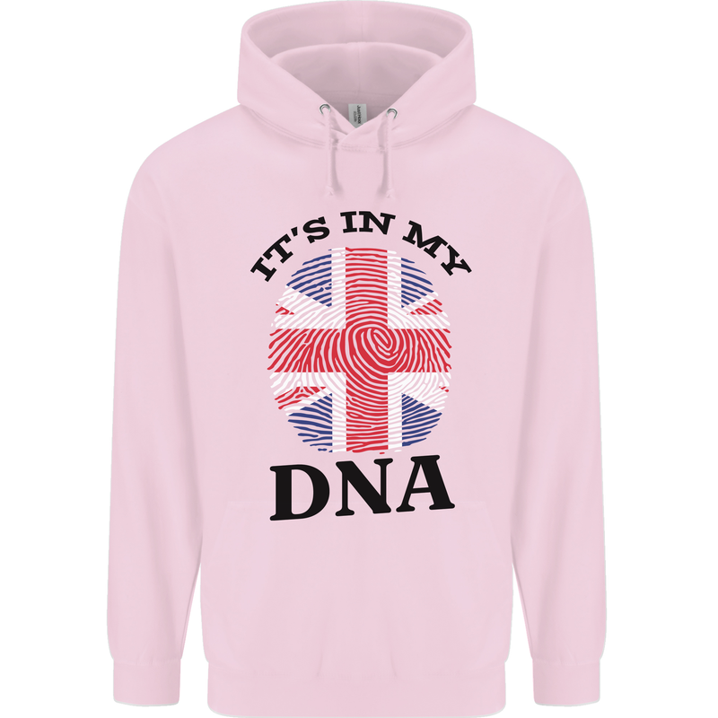 Britain Its in My DNA Funny Union Jack Flag Childrens Kids Hoodie Light Pink