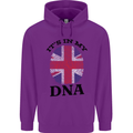 Britain Its in My DNA Funny Union Jack Flag Childrens Kids Hoodie Purple