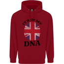 Britain Its in My DNA Funny Union Jack Flag Childrens Kids Hoodie Red