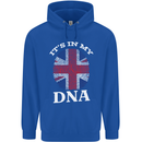 Britain Its in My DNA Funny Union Jack Flag Childrens Kids Hoodie Royal Blue