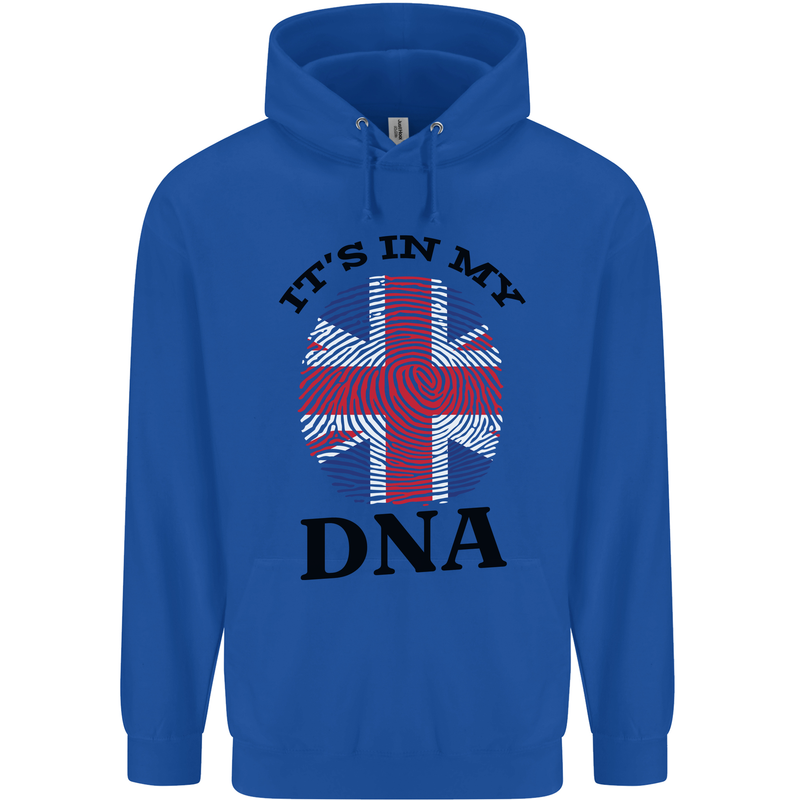 Britain Its in My DNA Funny Union Jack Flag Childrens Kids Hoodie Royal Blue