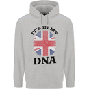 Britain Its in My DNA Funny Union Jack Flag Childrens Kids Hoodie Sports Grey