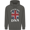Britain Its in My DNA Funny Union Jack Flag Childrens Kids Hoodie Storm Grey