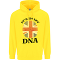 Britain Its in My DNA Funny Union Jack Flag Childrens Kids Hoodie Yellow