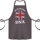 Britain Its in My DNA Funny Union Jack Flag Cotton Apron 100% Organic Dark Grey