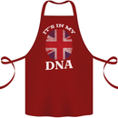 Britain Its in My DNA Funny Union Jack Flag Cotton Apron 100% Organic Maroon