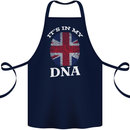 Britain Its in My DNA Funny Union Jack Flag Cotton Apron 100% Organic Navy Blue