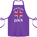 Britain Its in My DNA Funny Union Jack Flag Cotton Apron 100% Organic Purple