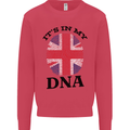 Britain Its in My DNA Funny Union Jack Flag Kids Sweatshirt Jumper Heliconia