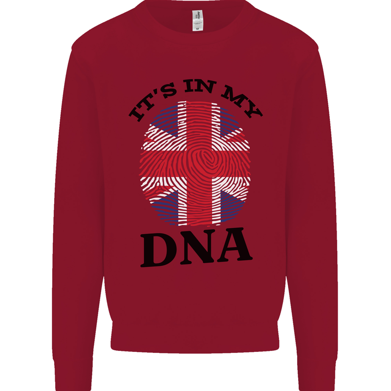 Britain Its in My DNA Funny Union Jack Flag Kids Sweatshirt Jumper Red