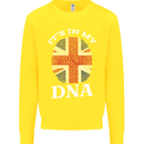 Britain Its in My DNA Funny Union Jack Flag Kids Sweatshirt Jumper Yellow