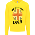 Britain Its in My DNA Funny Union Jack Flag Kids Sweatshirt Jumper Yellow