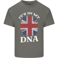 Britain Its in My DNA Funny Union Jack Flag Kids T-Shirt Childrens Charcoal
