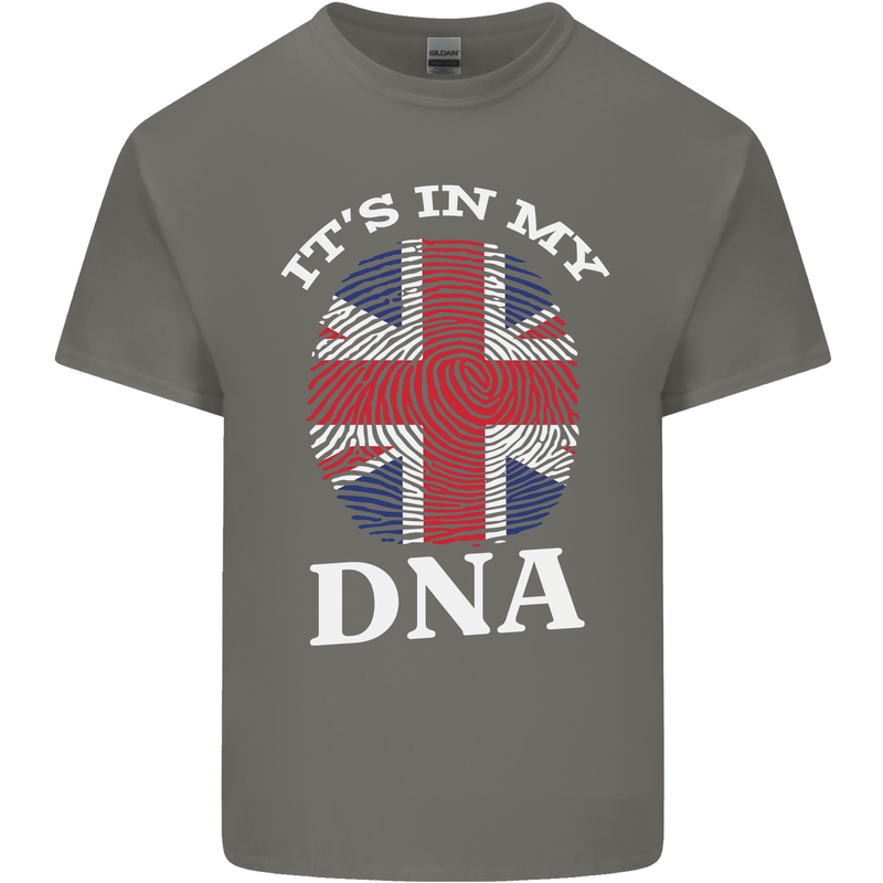 Britain Its in My DNA Funny Union Jack Flag Kids T-Shirt Childrens Charcoal