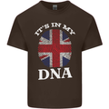 Britain Its in My DNA Funny Union Jack Flag Kids T-Shirt Childrens Chocolate