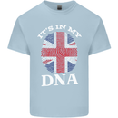 Britain Its in My DNA Funny Union Jack Flag Kids T-Shirt Childrens Light Blue