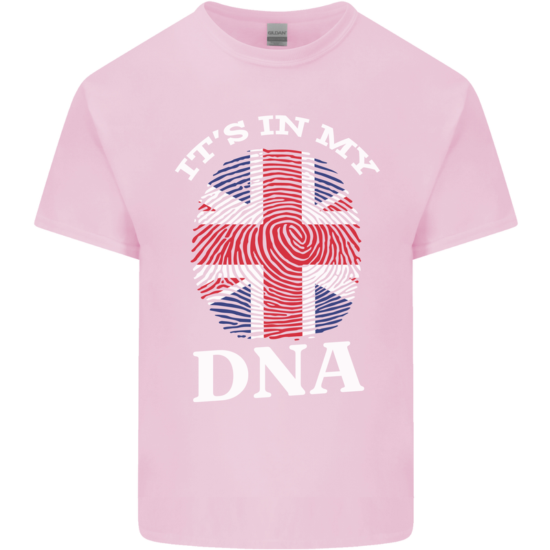 Britain Its in My DNA Funny Union Jack Flag Kids T-Shirt Childrens Light Pink