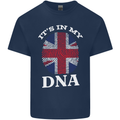 Britain Its in My DNA Funny Union Jack Flag Kids T-Shirt Childrens Navy Blue
