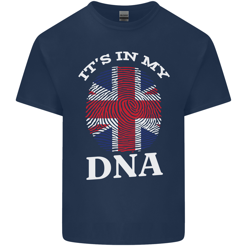 Britain Its in My DNA Funny Union Jack Flag Kids T-Shirt Childrens Navy Blue