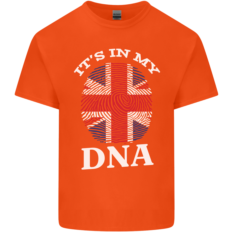 Britain Its in My DNA Funny Union Jack Flag Kids T-Shirt Childrens Orange