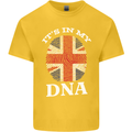 Britain Its in My DNA Funny Union Jack Flag Kids T-Shirt Childrens Yellow
