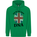 Britain Its in My DNA Funny Union Jack Flag Mens 80% Cotton Hoodie Irish Green