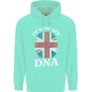 Britain Its in My DNA Funny Union Jack Flag Mens 80% Cotton Hoodie Peppermint