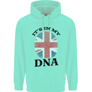 Britain Its in My DNA Funny Union Jack Flag Mens 80% Cotton Hoodie Peppermint