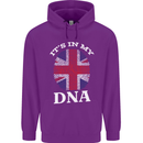Britain Its in My DNA Funny Union Jack Flag Mens 80% Cotton Hoodie Purple