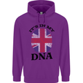 Britain Its in My DNA Funny Union Jack Flag Mens 80% Cotton Hoodie Purple