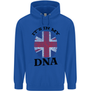 Britain Its in My DNA Funny Union Jack Flag Mens 80% Cotton Hoodie Royal Blue