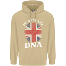 Britain Its in My DNA Funny Union Jack Flag Mens 80% Cotton Hoodie Sand