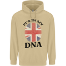 Britain Its in My DNA Funny Union Jack Flag Mens 80% Cotton Hoodie Sand