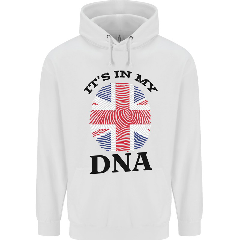 Britain Its in My DNA Funny Union Jack Flag Mens 80% Cotton Hoodie White