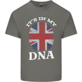 Britain Its in My DNA Funny Union Jack Flag Mens Cotton T-Shirt Tee Top Charcoal