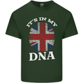 Britain Its in My DNA Funny Union Jack Flag Mens Cotton T-Shirt Tee Top Forest Green