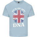 Britain Its in My DNA Funny Union Jack Flag Mens Cotton T-Shirt Tee Top Light Blue