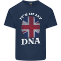 Britain Its in My DNA Funny Union Jack Flag Mens Cotton T-Shirt Tee Top Navy Blue