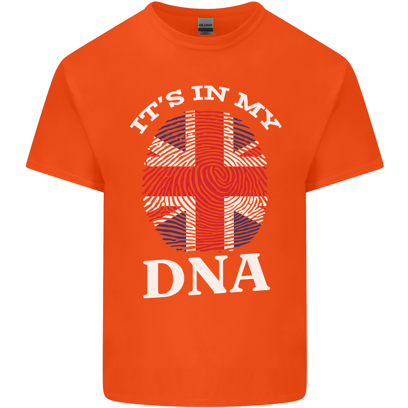 Britain Its in My DNA Funny Union Jack Flag Mens Cotton T-Shirt Tee Top Orange