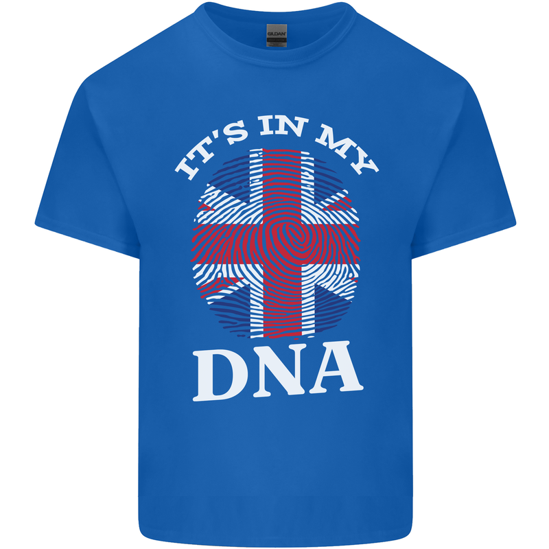 Britain Its in My DNA Funny Union Jack Flag Mens Cotton T-Shirt Tee Top Royal Blue