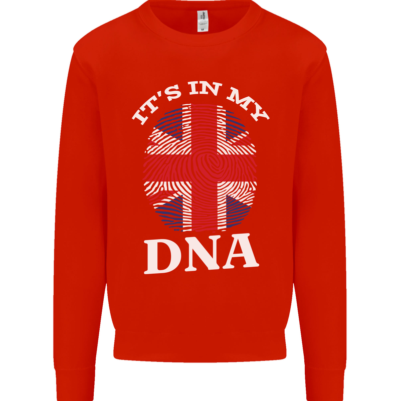 Britain Its in My DNA Funny Union Jack Flag Mens Sweatshirt Jumper Bright Red